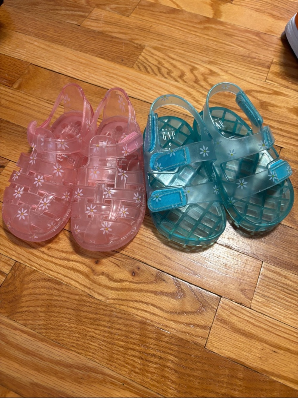 GAP Kids Pink and Teal Floral Jelly Sandals - Pair